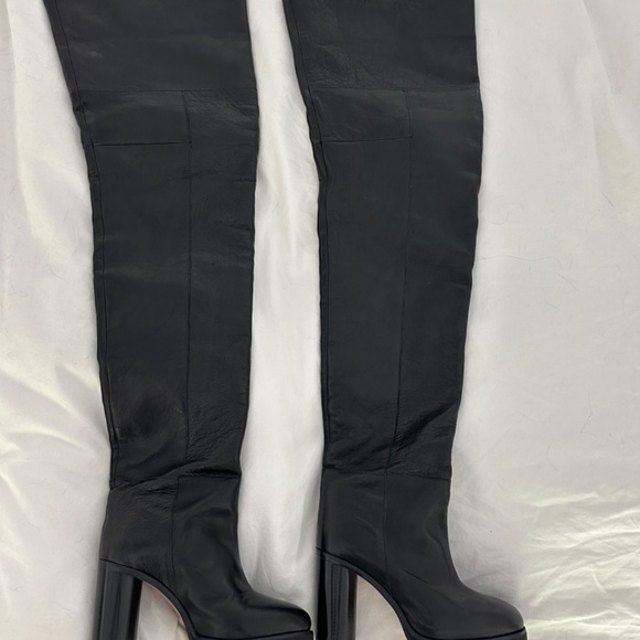 Isabel Marant Lileas Thigh High Leather Boots  size 37 Black NEW ($2490 retail) - Picture 1 of 4